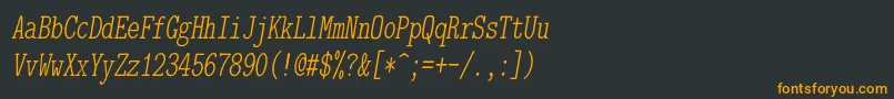 Шрифт Lmmonoltcond10Oblique – оранжевые шрифты на чёрном фоне