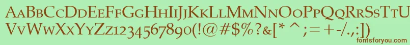 PalatinoSmallCaps Font – Brown Fonts on Green Background