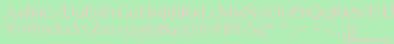 PalatinoSmallCaps Font – Pink Fonts on Green Background