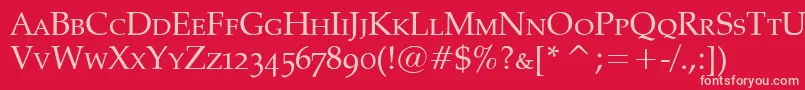 PalatinoSmallCaps Font – Pink Fonts on Red Background
