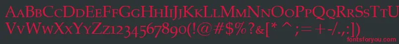 PalatinoSmallCaps Font – Red Fonts on Black Background