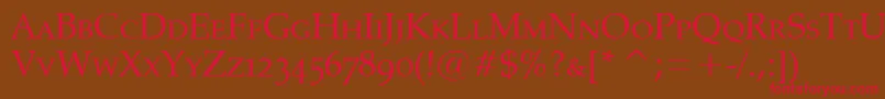 PalatinoSmallCaps Font – Red Fonts on Brown Background