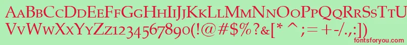 PalatinoSmallCaps Font – Red Fonts on Green Background