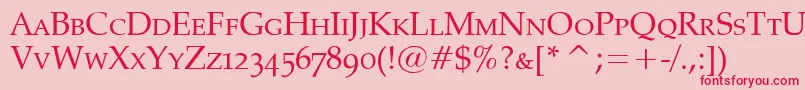 PalatinoSmallCaps Font – Red Fonts on Pink Background