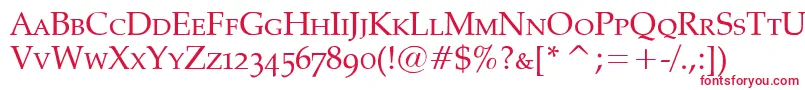 PalatinoSmallCaps Font – Red Fonts on White Background