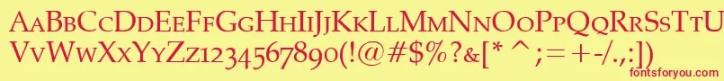 PalatinoSmallCaps Font – Red Fonts on Yellow Background