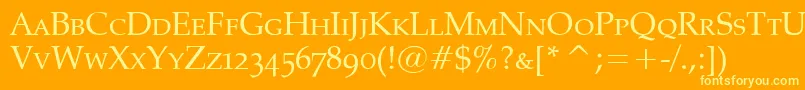 Шрифт PalatinoSmallCaps – жёлтые шрифты на оранжевом фоне