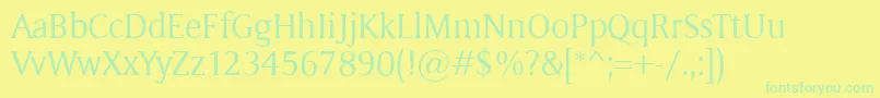 Memento Font – Green Fonts on Yellow Background