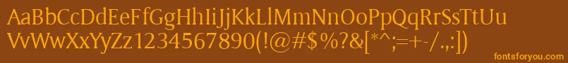 Memento Font – Orange Fonts on Brown Background