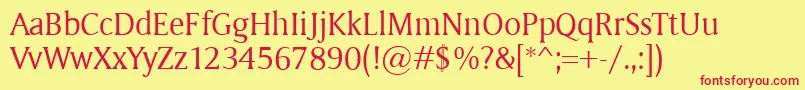 Memento Font – Red Fonts on Yellow Background