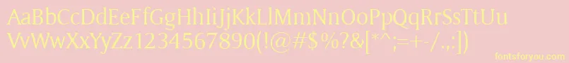 Memento Font – Yellow Fonts on Pink Background