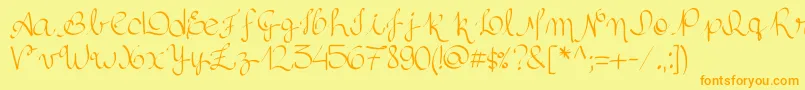 Silvascript Font – Orange Fonts on Yellow Background