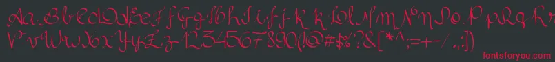 Silvascript Font – Red Fonts on Black Background