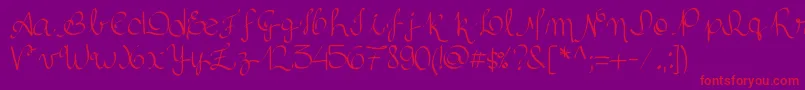 Silvascript Font – Red Fonts on Purple Background