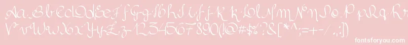 Silvascript Font – White Fonts on Pink Background