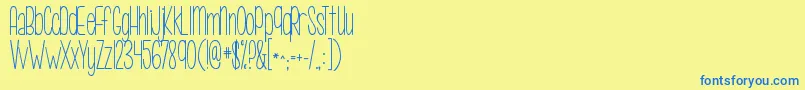 KgcallmemaybeSkinny Font – Blue Fonts on Yellow Background