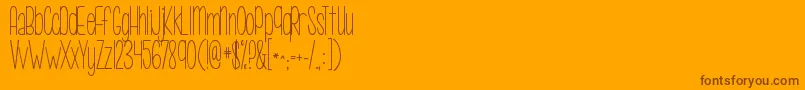 Lisätietoja KgcallmemaybeSkinny-fontista KgcallmemaybeSkinny-fontti – ruskeat fontit oranssilla taustalla