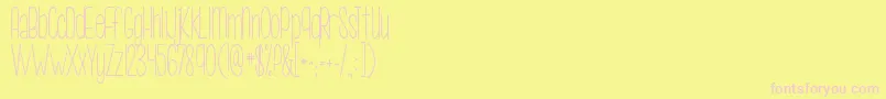 Więcej informacji o czcionce KgcallmemaybeSkinny Czcionka KgcallmemaybeSkinny – różowe czcionki na żółtym tle