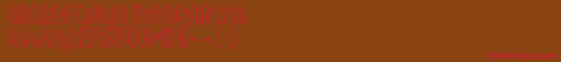 KgcallmemaybeSkinny Font – Red Fonts on Brown Background