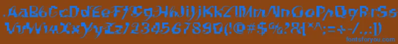 Lisätietoja Linotypekonflikt-fontista Linotypekonflikt-fontti – siniset fontit ruskealla taustalla