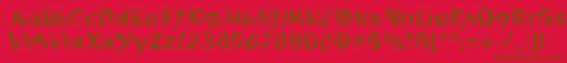 Linotypekonflikt Font – Brown Fonts on Red Background