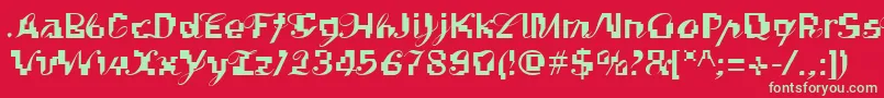 Linotypekonflikt Font – Green Fonts on Red Background