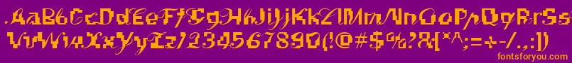 Linotypekonflikt Font – Orange Fonts on Purple Background