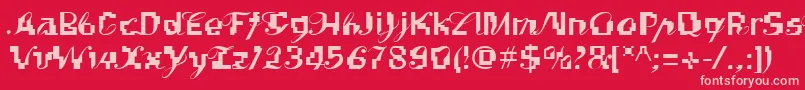 Czcionka Linotypekonflikt – różowe czcionki na czerwonym tle
