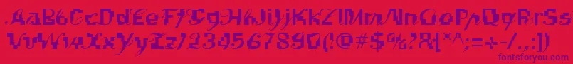 Linotypekonflikt Font – Purple Fonts on Red Background