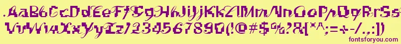 Linotypekonflikt Font – Purple Fonts on Yellow Background