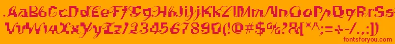 fuente Linotypekonflikt – Fuentes Rojas Sobre Fondo Naranja