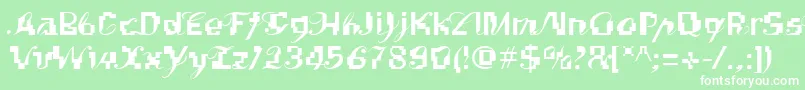 Linotypekonflikt Font – White Fonts on Green Background