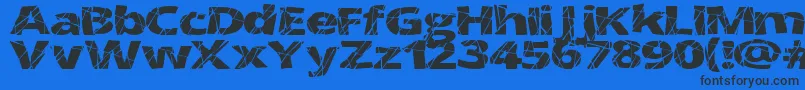CrackedWide-fontti – mustat fontit sinisellä taustalla