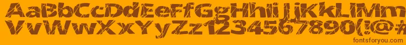 Fonte CrackedWide – fontes marrons em um fundo laranja