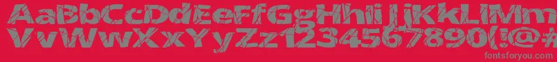 CrackedWide Font – Gray Fonts on Red Background