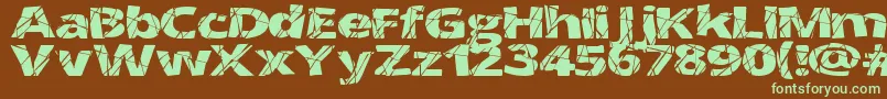 CrackedWide Font – Green Fonts on Brown Background