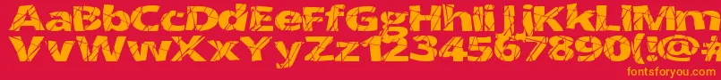 CrackedWide Font – Orange Fonts on Red Background