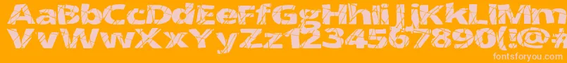 CrackedWide-Schriftart – Rosa Schriften auf orangefarbenem Hintergrund