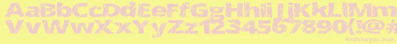 CrackedWide Font – Pink Fonts on Yellow Background