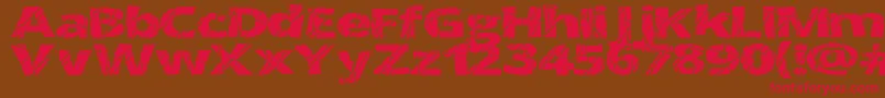 CrackedWide-Schriftart – Rote Schriften auf braunem Hintergrund