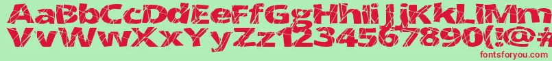 CrackedWide Font – Red Fonts on Green Background