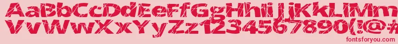 CrackedWide-Schriftart – Rote Schriften auf rosa Hintergrund