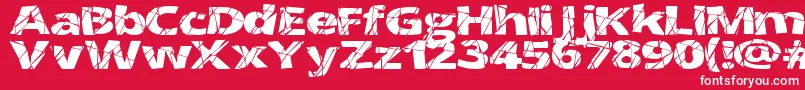 CrackedWide Font – White Fonts on Red Background