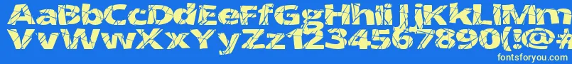 CrackedWide Font – Yellow Fonts on Blue Background