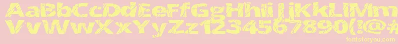 CrackedWide Font – Yellow Fonts on Pink Background