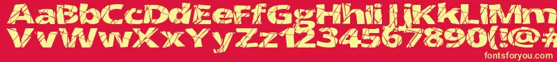 CrackedWide Font – Yellow Fonts on Red Background