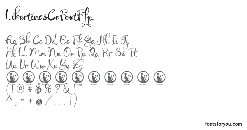 Schriftart LibertinasCoFontFfp – Alphabet, Zahlen, spezielle Symbole