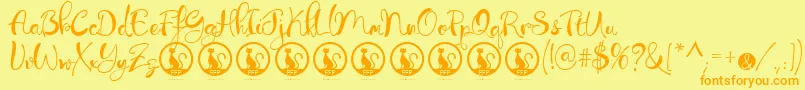 LibertinasCoFontFfp Font – Orange Fonts on Yellow Background