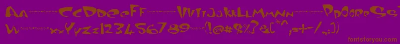 CurvedAir-Schriftart – Braune Schriften auf violettem Hintergrund