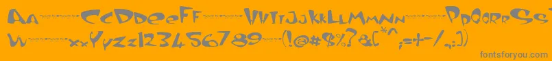 CurvedAir-Schriftart – Graue Schriften auf orangefarbenem Hintergrund